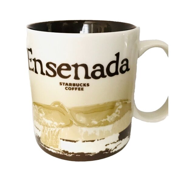 Starbucks Ensenada Mexico Global Icon Coffee Mug Whales 16 oz 2016 Porcelain - Picture 1 of 5